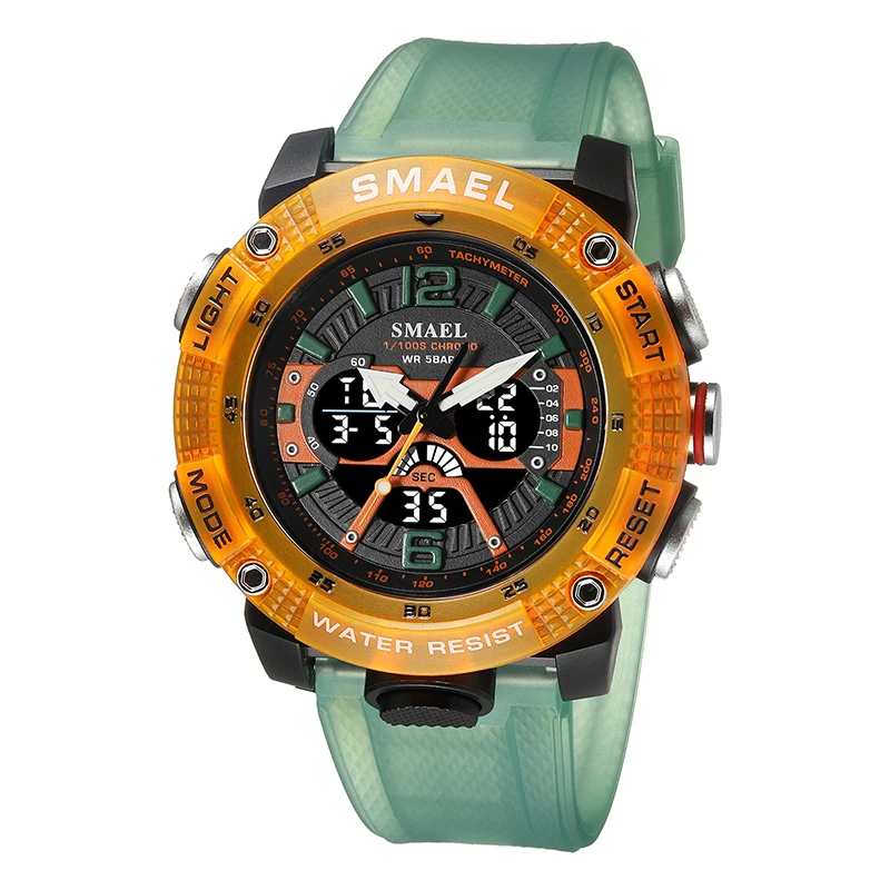 SMAEL Men Quartz Sport Watches Waterproof Clock Digital LED Display Analog Stopwatch Alarm Clock 8058 Wrist Watch For Male
SMAEL Men Quartz Sport Watches Waterproof Clock Digital LED Display Analog Stopwatch Alarm Clock 8058 Wrist Watch For Male