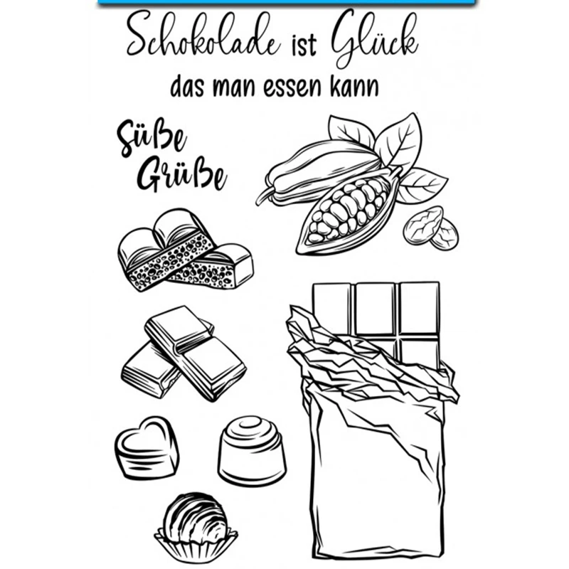 

2023 New German Chocolate Clear Seal Stamp DIY Scrapbooking Embossing Photo Album Decorative Paper Card Craft Art Handmade Gift