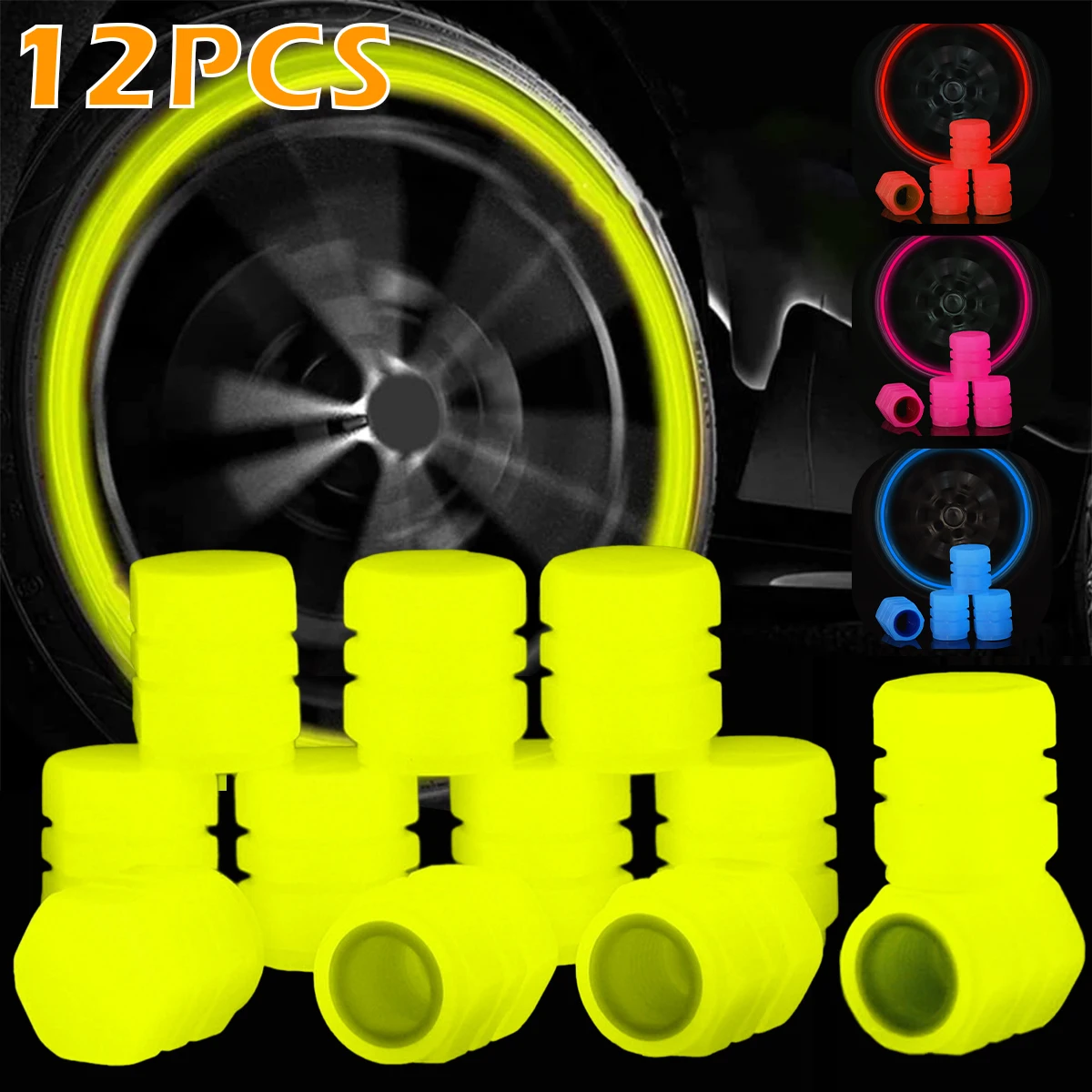 Hot 12pcs Glowing Tire Valve Stem Caps Universal Tyre Valve Stem Caps with Light in Dark Leakproof Seal Luminous Tire Valve Stem
Hot 12pcs Glowing Tire Valve Stem Caps Universal Tyre Valve Stem Caps with Light in Dark Leakproof Seal Luminous Tire Valve Stem