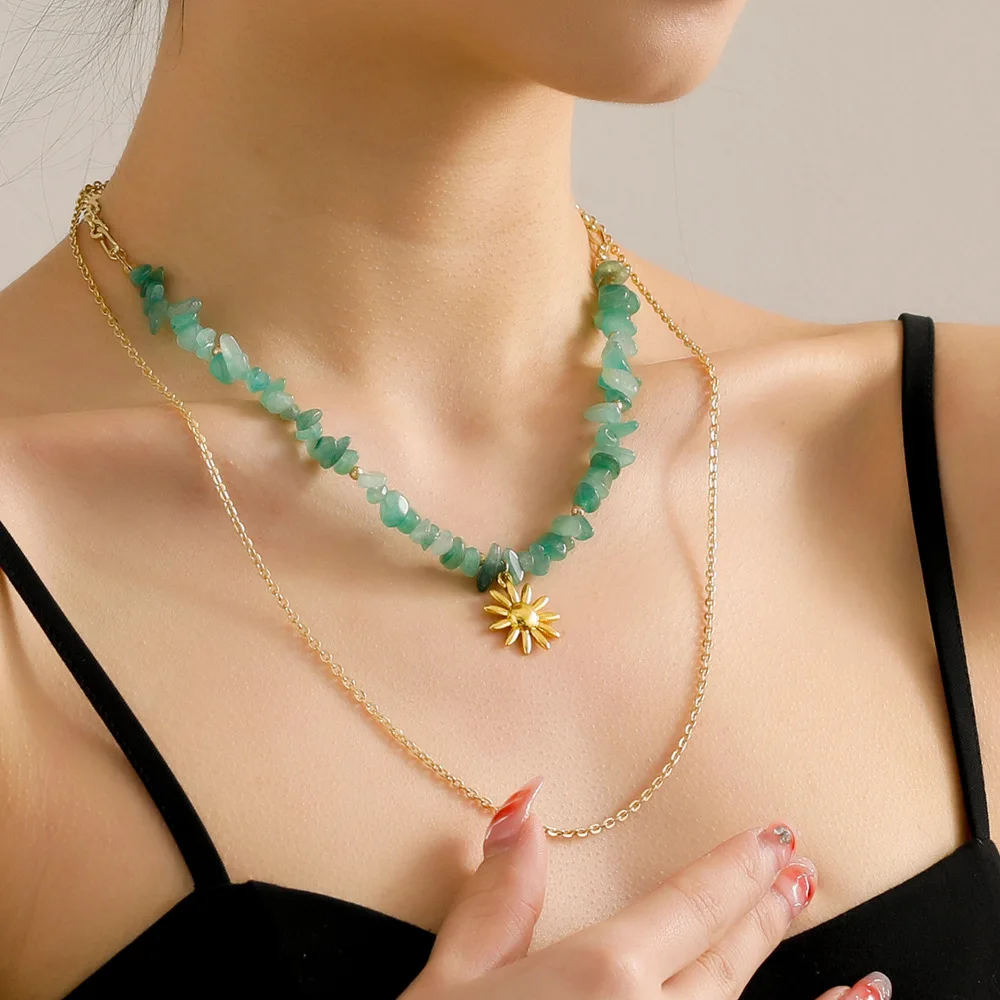 18style Simple Multilayer Natural Stone Necklace Pendant Cross Butterfly Love All-match Necklace for Women Party Jewelry
18style Simple Multilayer Natural Stone Necklace Pendant Cross Butterfly Love All-match Necklace for Women Party Jewelry