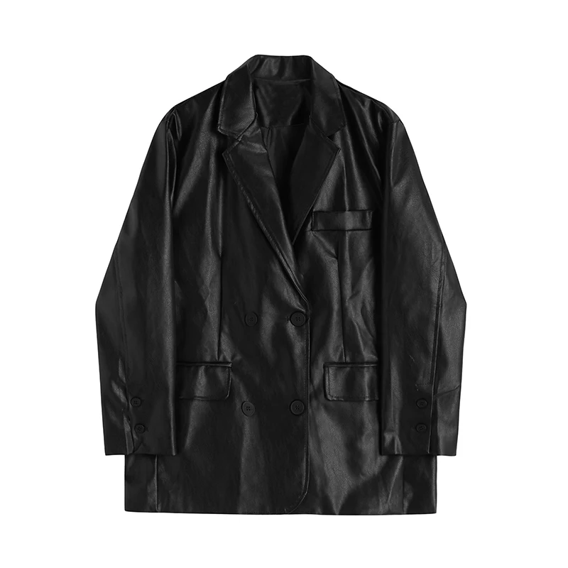 SuperAen 2022 Spring Autumn Full Suit Coat Leather Material Retro Casual Loose Notched Office Lady Blazer Women
SuperAen 2022 Spring Autumn Full Suit Coat Leather Material Retro Casual Loose Notched Office Lady Blazer Women