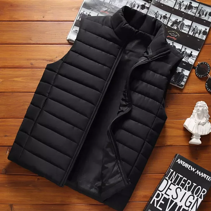 NEW IN Men' Sleeveless Vest Jackets Winter Fashion Male Cotton-Padded Vest Coats Men Stand Collar Warm Waistcoats Clothing 5
NEW IN Men' Sleeveless Vest Jackets Winter Fashion Male Cotton-Padded Vest Coats Men Stand Collar Warm Waistcoats Clothing 5