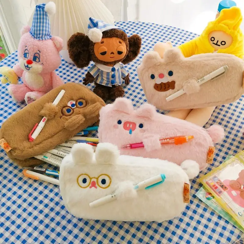Kawaii Plush Pen Bag Cute Animal Bear Rabbit Pig Pencil Bags Girl Student Stationery Storage Bag School Supplies
Kawaii Plush Pen Bag Cute Animal Bear Rabbit Pig Pencil Bags Girl Student Stationery Storage Bag School Supplies