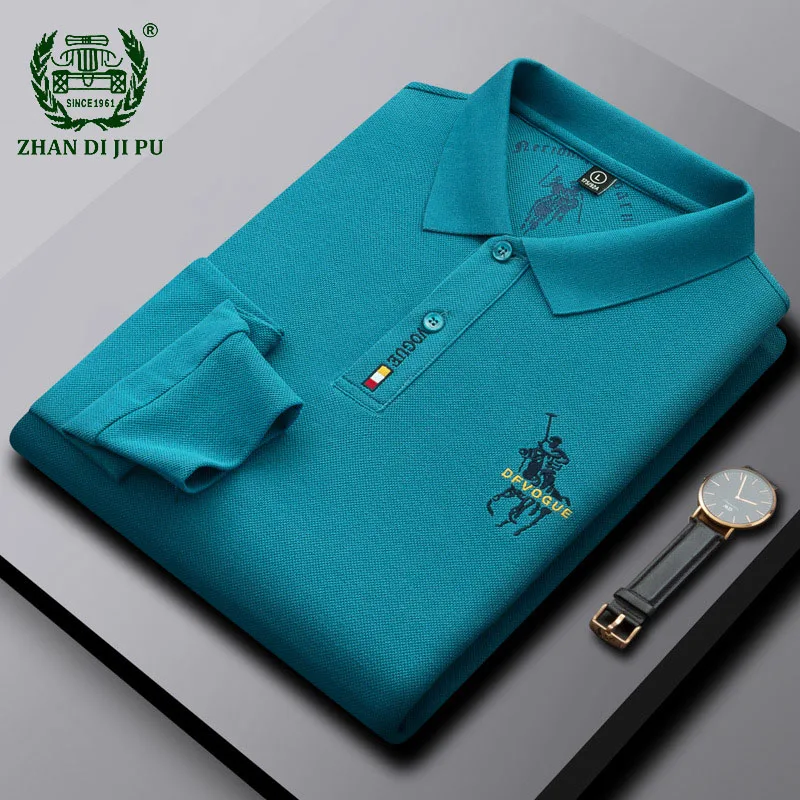 2022 Spring Autumn Embroidered Long Sleeve Polo Shirts Mens Fashion Casual Cotton Solid Color Lapel Business Fit Polo Shirt Male
2022 Spring Autumn Embroidered Long Sleeve Polo Shirts Mens Fashion Casual Cotton Solid Color Lapel Business Fit Polo Shirt Male
