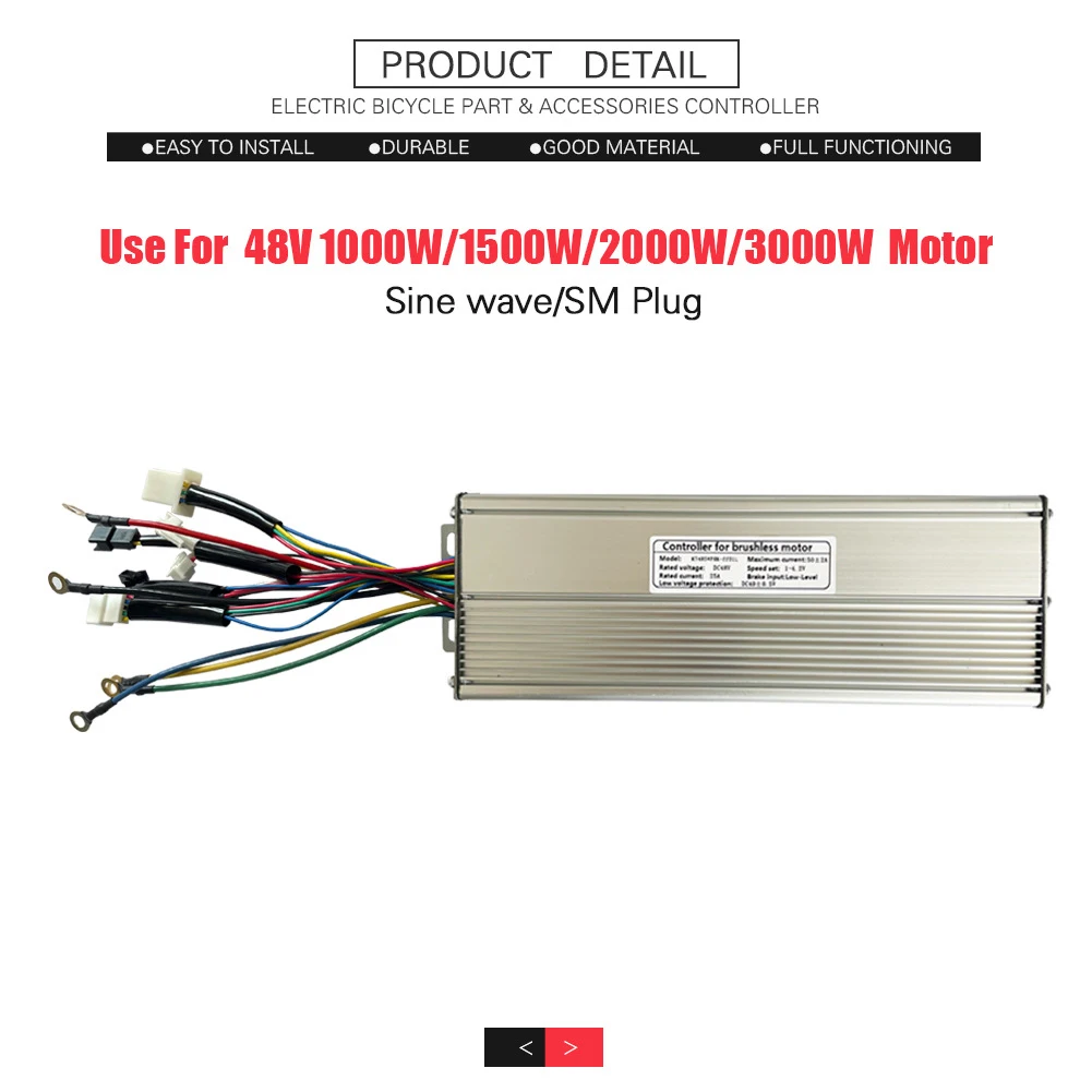 Ebike Controller Low Level MTB Motor Part SM Plug Sinewave Aluminum + Plastic DC 48V For 3000W Brushless KT-50A
Ebike Controller Low Level MTB Motor Part SM Plug Sinewave Aluminum + Plastic DC 48V For 3000W Brushless KT-50A
