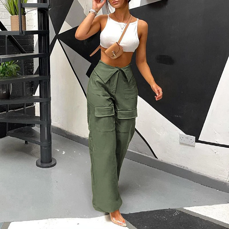 WeiYao Pocket Cargo Pants Women Streetwear Chic High Waist Casual Pants Baggy Straight Full Length Trousers Y2k Korean Fashion
WeiYao Pocket Cargo Pants Women Streetwear Chic High Waist Casual Pants Baggy Straight Full Length Trousers Y2k Korean Fashion