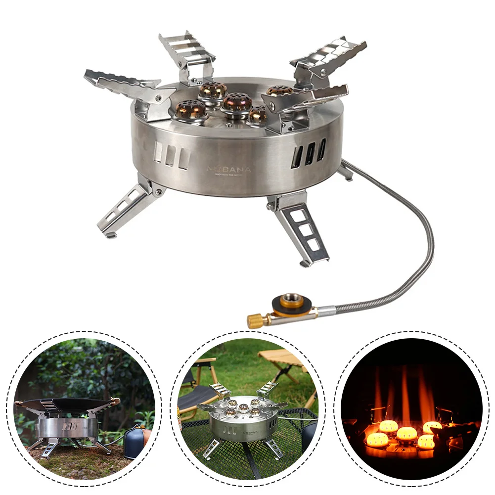 Outdoor Cassette Burner Gas Stove Fierce Fire 5 Burner Stainless Steel Folding Mini Stove Camping Hiking Picnic Equipment
Outdoor Cassette Burner Gas Stove Fierce Fire 5 Burner Stainless Steel Folding Mini Stove Camping Hiking Picnic Equipment