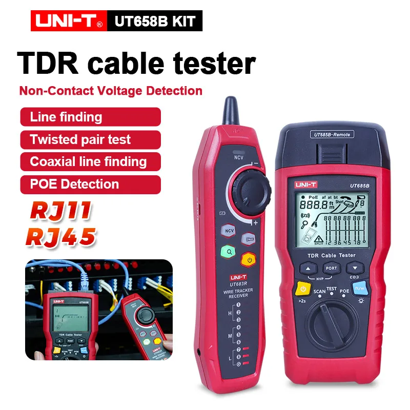UN-T UT685B KIT Handeld TDR Cable Tester POE Function Wire Tracking Network Line Checking High Resolution
UN-T UT685B KIT Handeld TDR Cable Tester POE Function Wire Tracking Network Line Checking High Resolution
