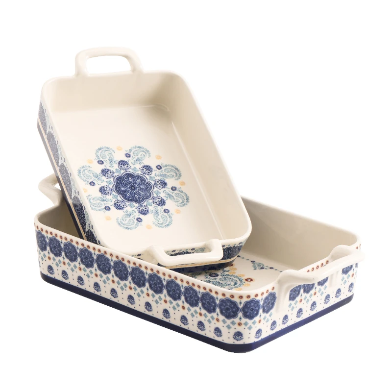 Bico Blue Talavera Stoneware Baking Dish Set, Set of 2, Large & Medium Rectangular Baking Pan Set, Lasagna Pan, Casserole Dish,
Bico Blue Talavera Stoneware Baking Dish Set, Set of 2, Large & Medium Rectangular Baking Pan Set, Lasagna Pan, Casserole Dish,