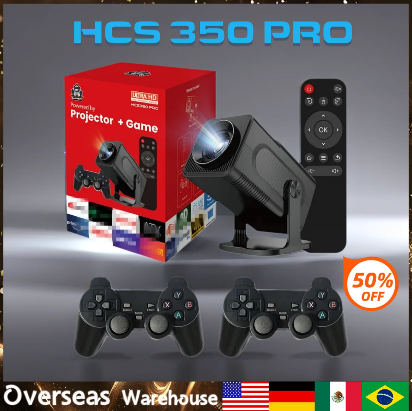 Проект HCS350 Pro Четырехъядерный ARM Cortex-A53 Ретро игровые консоли WIFI Портативная