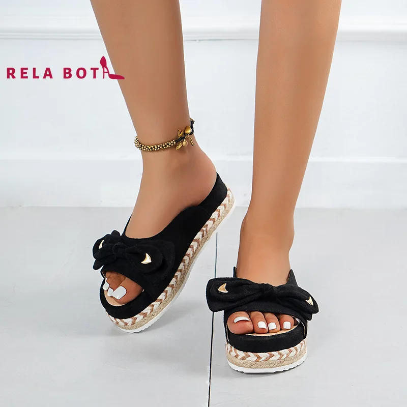 Bow-tie Fish Toe Slippers Cool Thick Soles Woven Suede Flip-flops Summer Slippers Round Head Bowknot Lovely Outside Thick Bottom
Bow-tie Fish Toe Slippers Cool Thick Soles Woven Suede Flip-flops Summer Slippers Round Head Bowknot Lovely Outside Thick Bottom