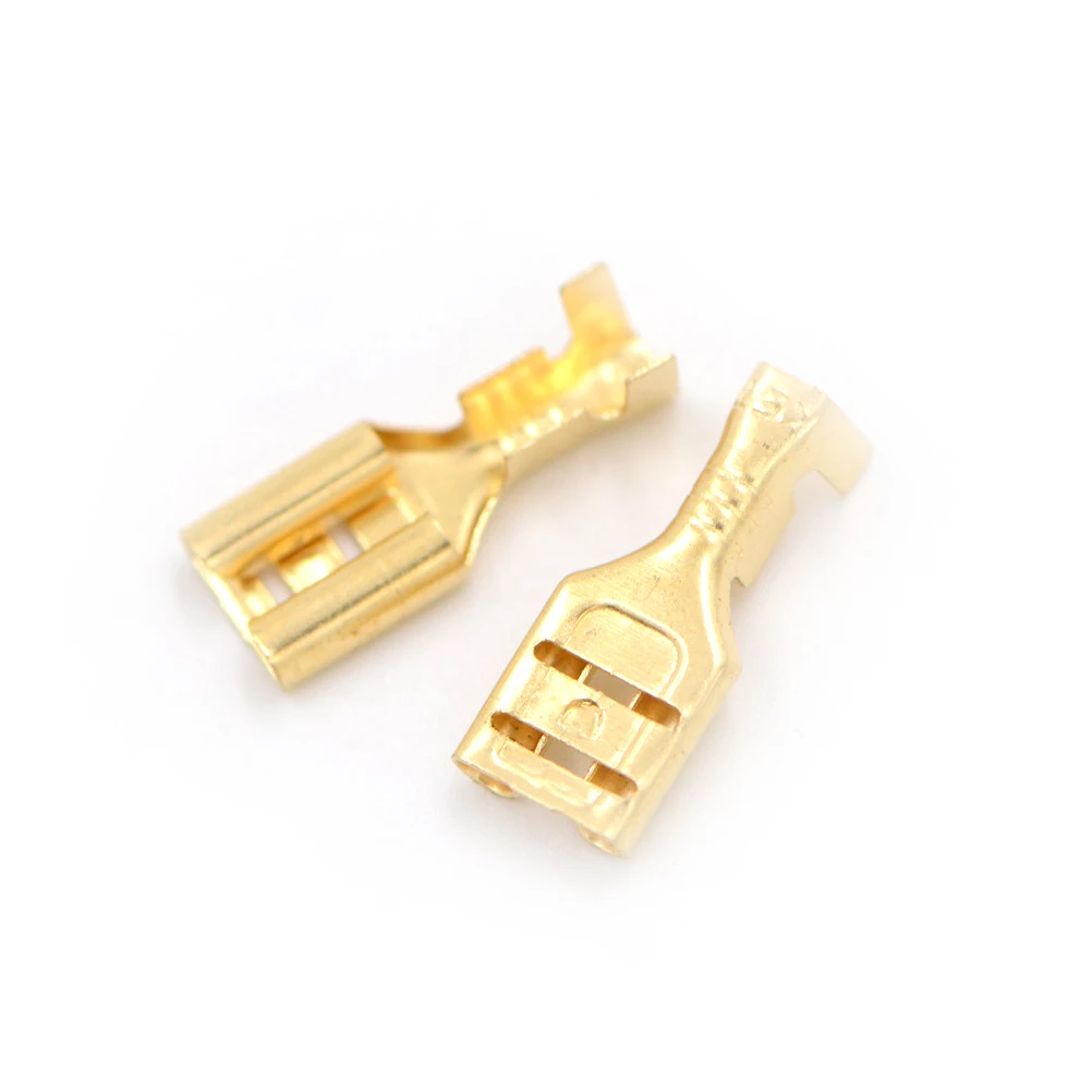 100pcs/lot Gold Brass Car Speaker Electric Wire Connectors Set Female Crimp Terminal Connector 4.8mm/6.3mm
100pcs/lot Gold Brass Car Speaker Electric Wire Connectors Set Female Crimp Terminal Connector 4.8mm/6.3mm