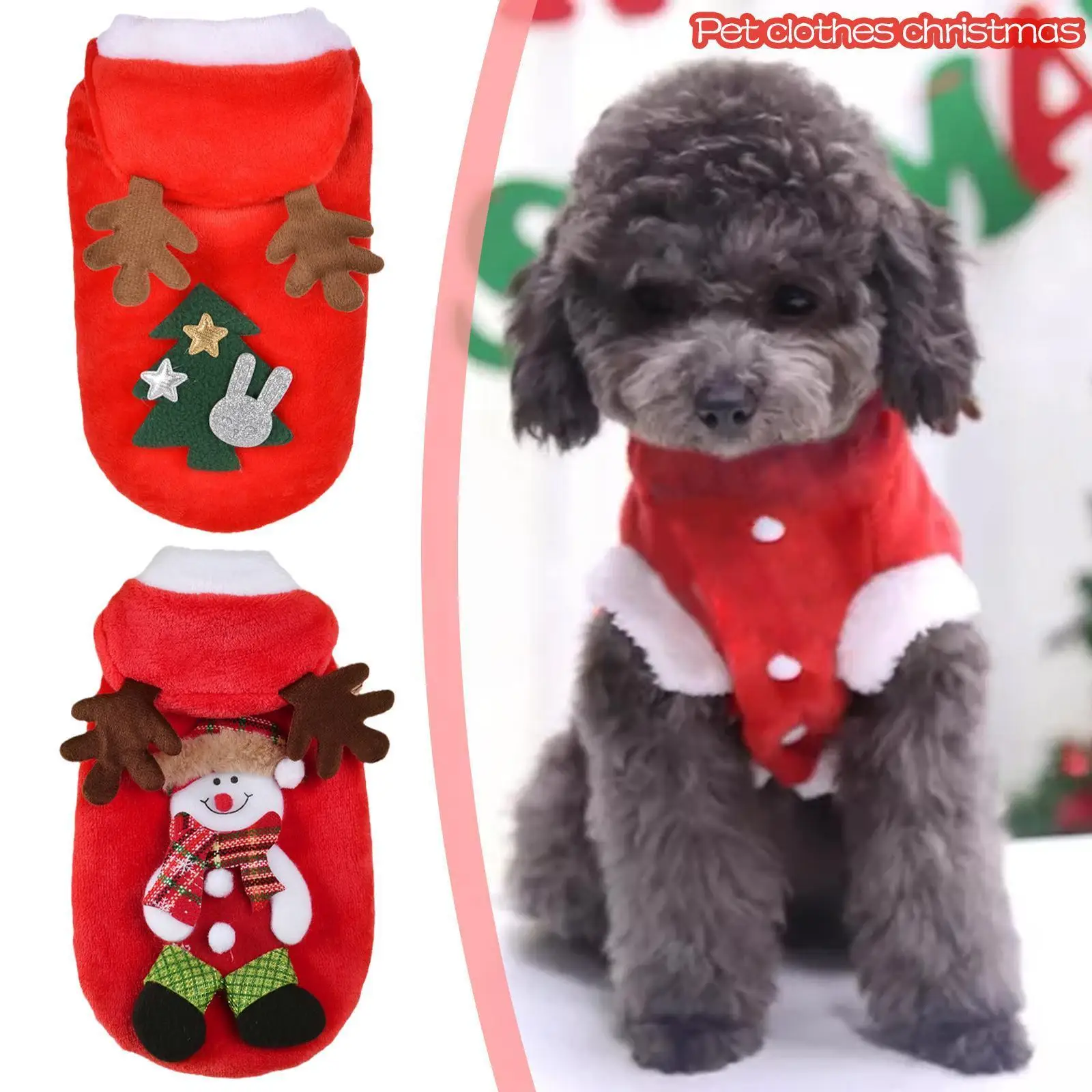 New Christmas Pet Clothes Cute Snowman Christmas Tree Dog Coat Costume Autumn Winter Pets Clothes For Small Dogs Pet Suppli M6n0
New Christmas Pet Clothes Cute Snowman Christmas Tree Dog Coat Costume Autumn Winter Pets Clothes For Small Dogs Pet Suppli M6n0
