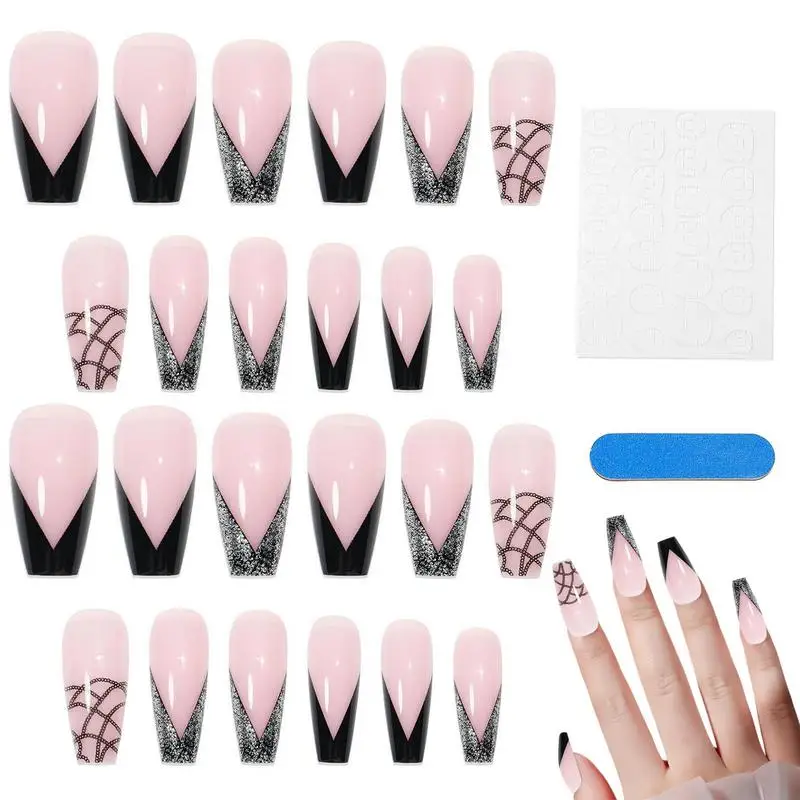 Press On False Nails False Nails With Designs 24Pcs Finger Nails Press On For Women Middle Length With Nail Glue And Nail File
Press On False Nails False Nails With Designs 24Pcs Finger Nails Press On For Women Middle Length With Nail Glue And Nail File