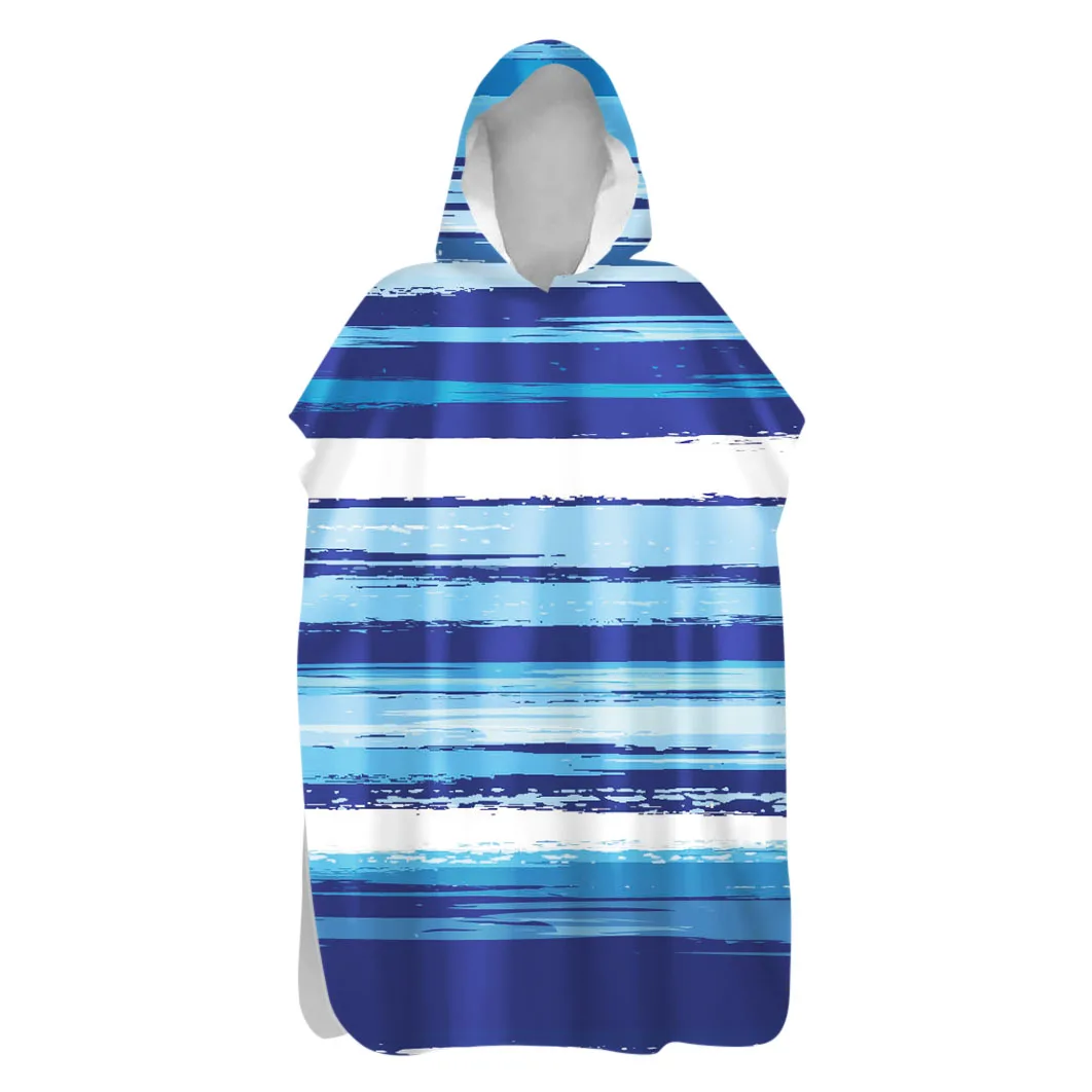 

Nordic Striped Adult Kids Sand Free Hooded Poncho Towel Spa Sauna Swim Beach Changing Robe Holiday Birthday Gift Drop Shipping