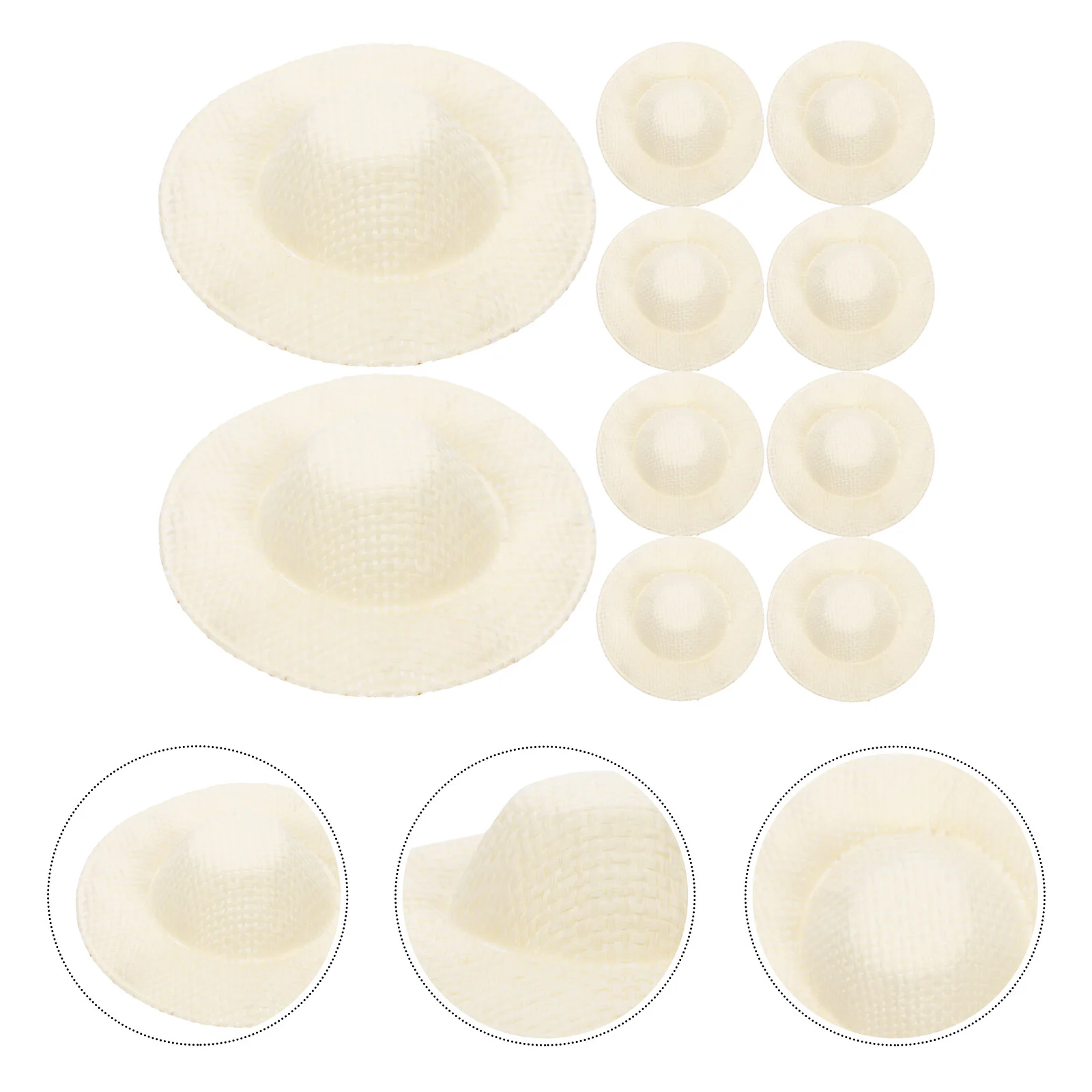 10pcs Mini Straw Hats Hats Tiny Woven Hats Dress Up Clothing Accessory
10pcs Mini Straw Hats Hats Tiny Woven Hats Dress Up Clothing Accessory