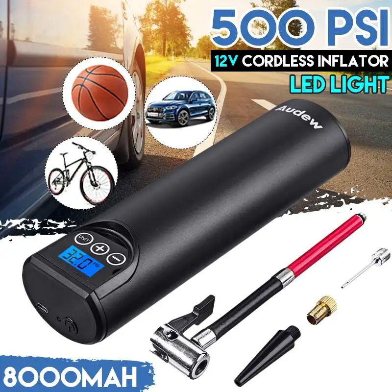 12V 150PSI Rechargeable Air Pump Tire Inflator Cordless Portable Compressor Digital Car Tyre Pump for Car Bicycle Tires Balls
12V 150PSI Rechargeable Air Pump Tire Inflator Cordless Portable Compressor Digital Car Tyre Pump for Car Bicycle Tires Balls