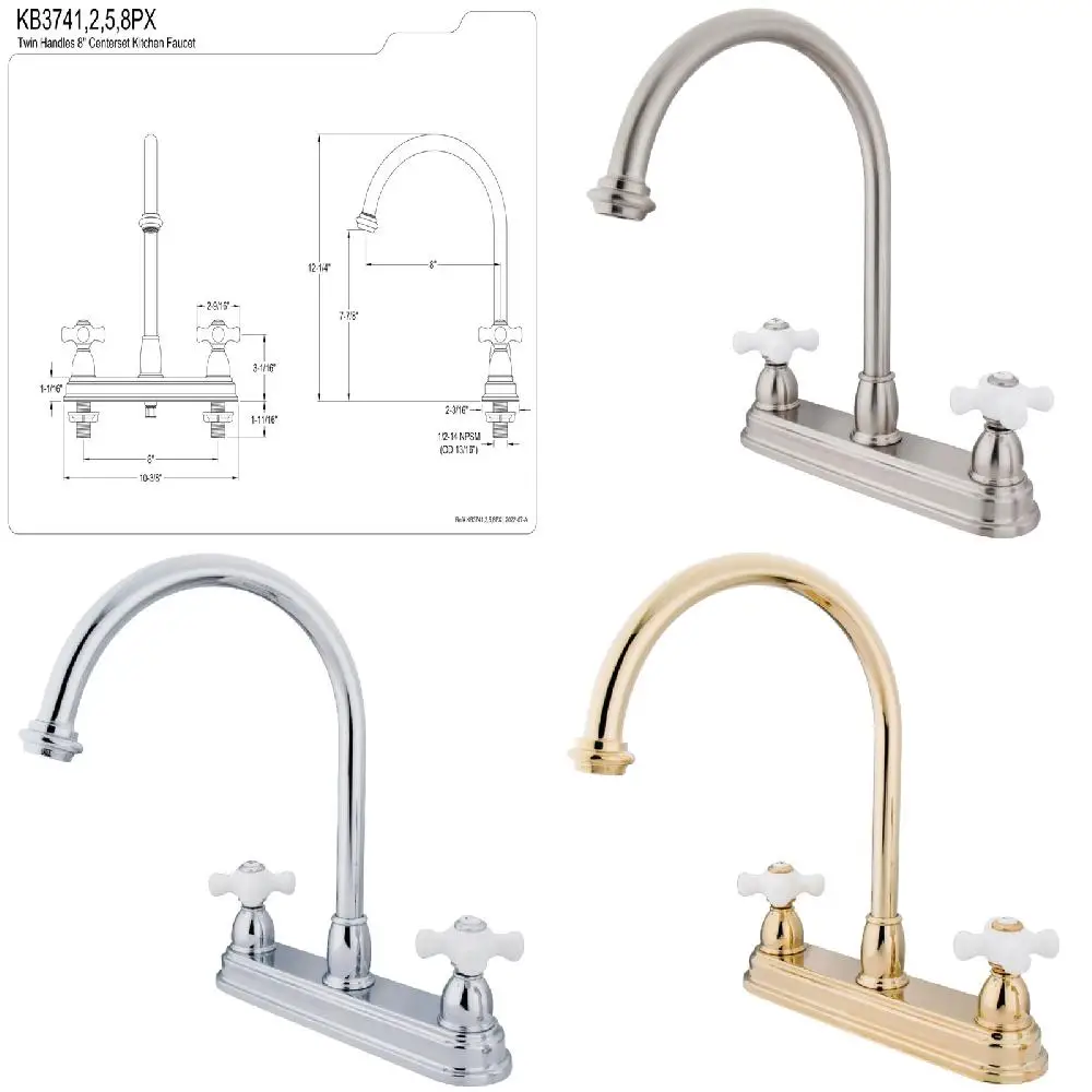 Beautiful Stylish Home Chic Restoration Centerset Kitchen Faucet - Brushed Nickel Finish - Perfect for Any Kitchen Decor.
Beautiful Stylish Home Chic Restoration Centerset Kitchen Faucet - Brushed Nickel Finish - Perfect for Any Kitchen Decor.