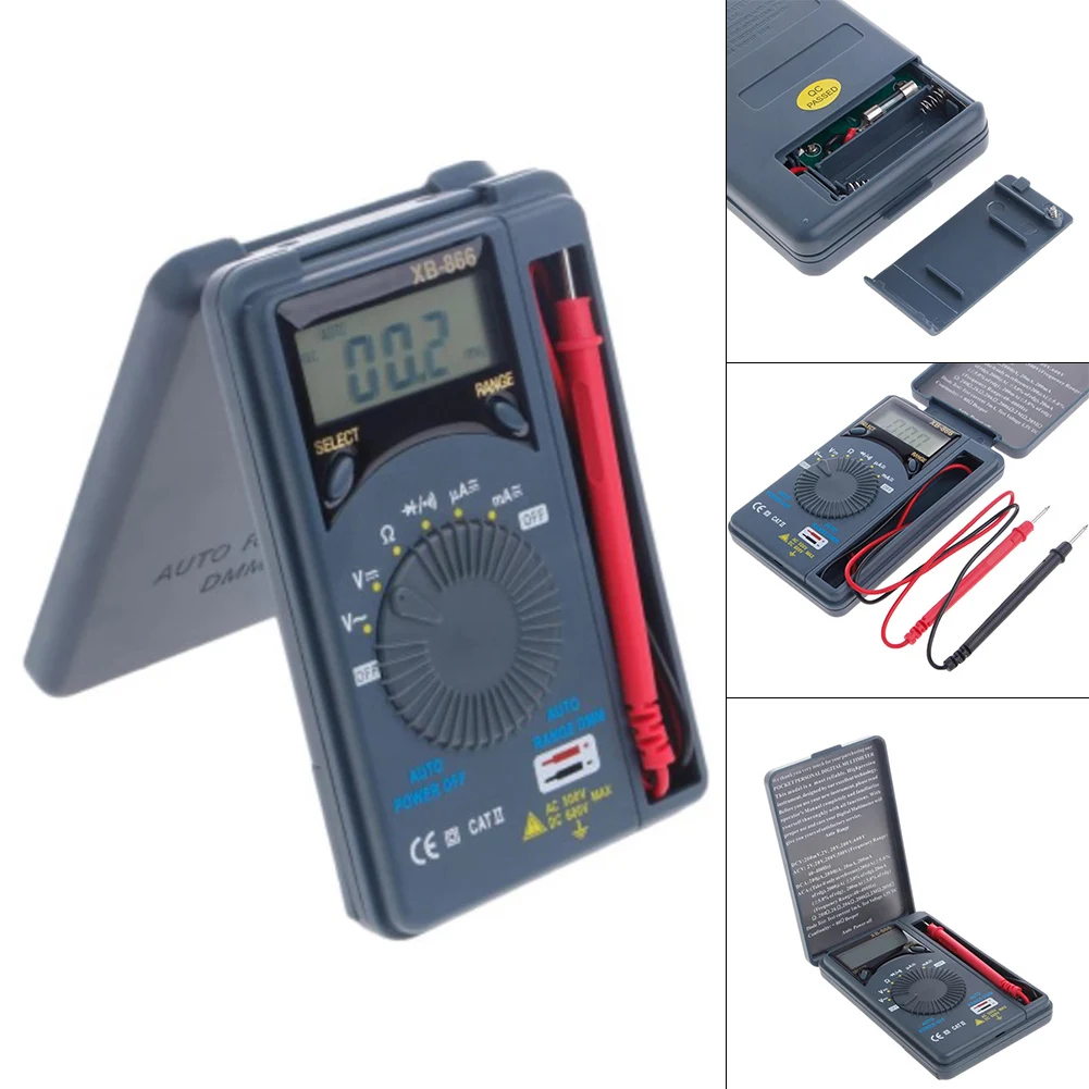 XB866 Mini Auto Range LCD Voltmeter Tester Tool AC/DC Pocket Digital Multimeter Includes 7 Function
XB866 Mini Auto Range LCD Voltmeter Tester Tool AC/DC Pocket Digital Multimeter Includes 7 Function
