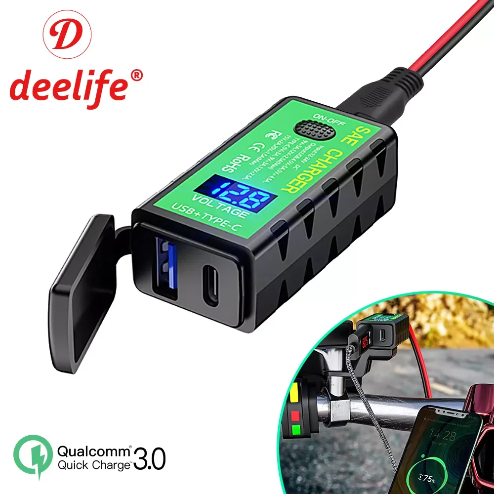NEW2023 Deelife USB Motorcycle Charger Waterproof Voltmeter for Moto Motor Motorbike 12V Power Supply Socket Fast Charging Dual
NEW2023 Deelife USB Motorcycle Charger Waterproof Voltmeter for Moto Motor Motorbike 12V Power Supply Socket Fast Charging Dual