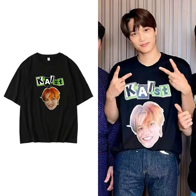 Summer Trend Kpop Exo KAI KAIST Same Photo Printing O Neck Dropped Shoulder Sleeve T Shirt Summer Unisex Fashion T-shirt
Summer Trend Kpop Exo KAI KAIST Same Photo Printing O Neck Dropped Shoulder Sleeve T Shirt Summer Unisex Fashion T-shirt