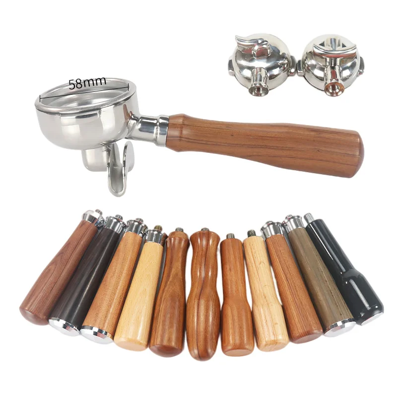 58MM Stainless Steel Double Ear Coffee Machine Handle Bottomless Filter Portafilter for Rocket Expobar E61/Cemilai/Rancilio
58MM Stainless Steel Double Ear Coffee Machine Handle Bottomless Filter Portafilter for Rocket Expobar E61/Cemilai/Rancilio