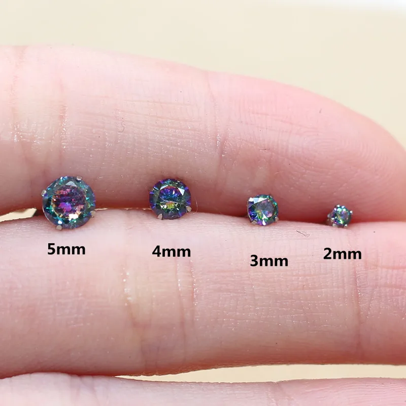Size From 2mm To 5mm 316 L Stainless Steel With Round Colorful Zircons Stud Earrings For Men And Women
Size From 2mm To 5mm 316 L Stainless Steel With Round Colorful Zircons Stud Earrings For Men And Women