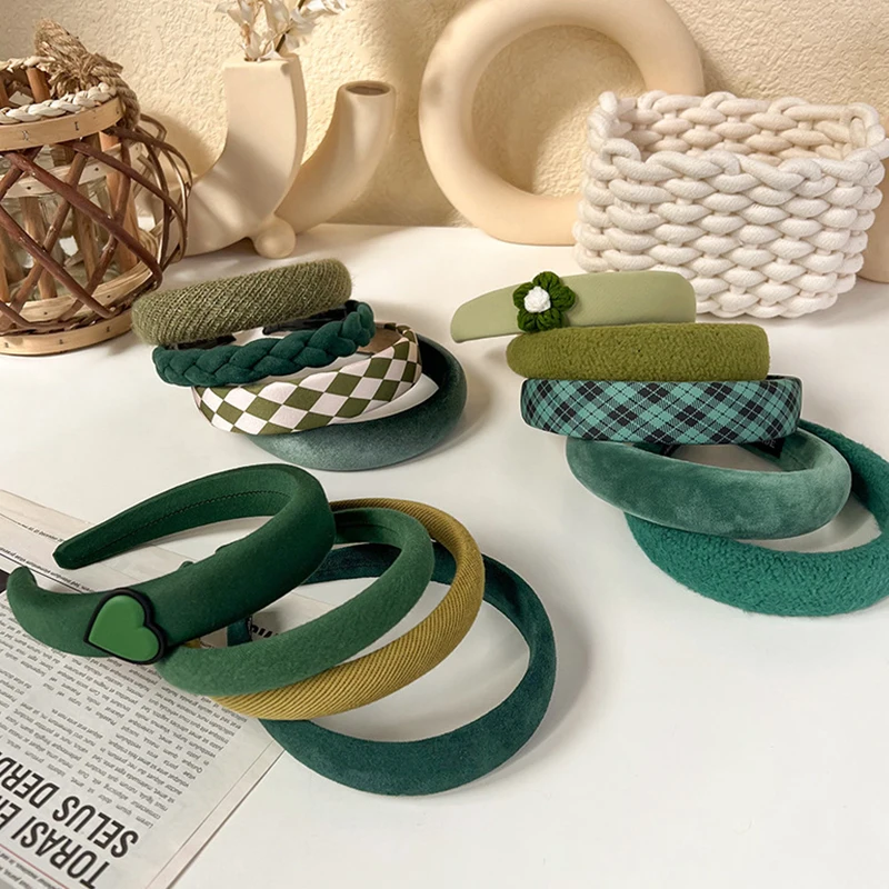 Vintage Green Wide Hair Hoop With Sponge For Women Headdress High crest Modified headband Solid Plaid HairbandHair Accessories
Vintage Green Wide Hair Hoop With Sponge For Women Headdress High crest Modified headband Solid Plaid HairbandHair Accessories
