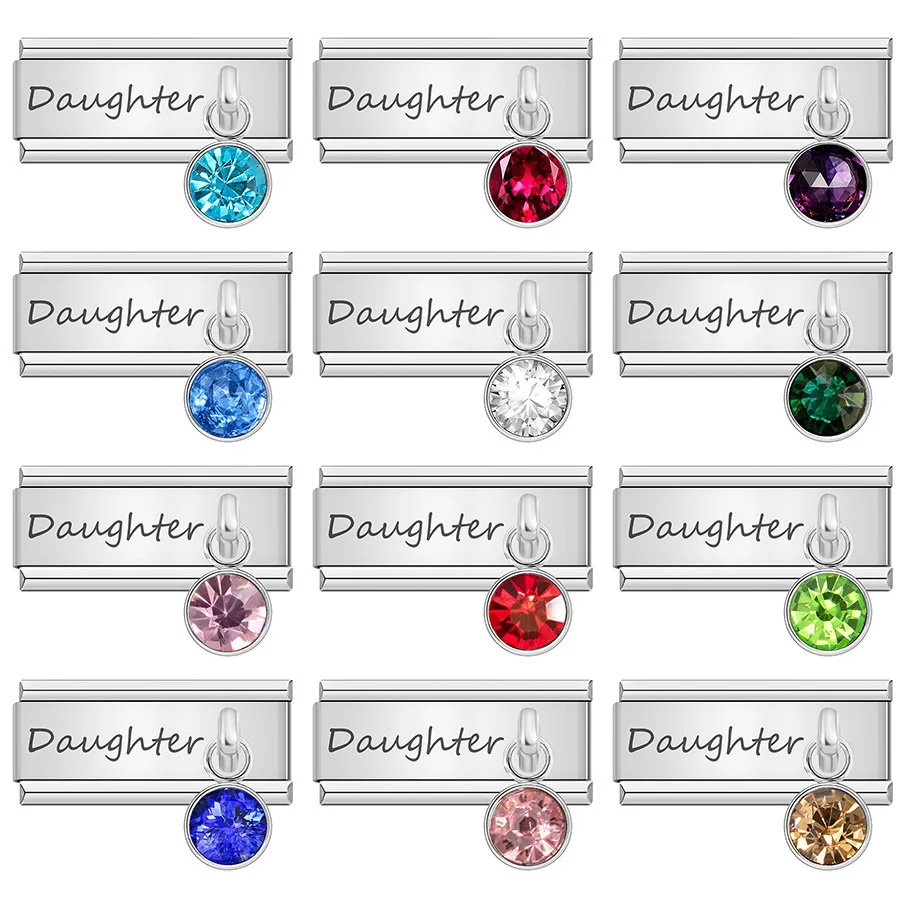 Hapiship Fashion 12 Month Birthday Colour Dazzling CZ Daughter Links Charm Fit 9mm Bracelet Stainless Steel Jewelry Making DJ509
Hapiship Fashion 12 Month Birthday Colour Dazzling CZ Daughter Links Charm Fit 9mm Bracelet Stainless Steel Jewelry Making DJ509