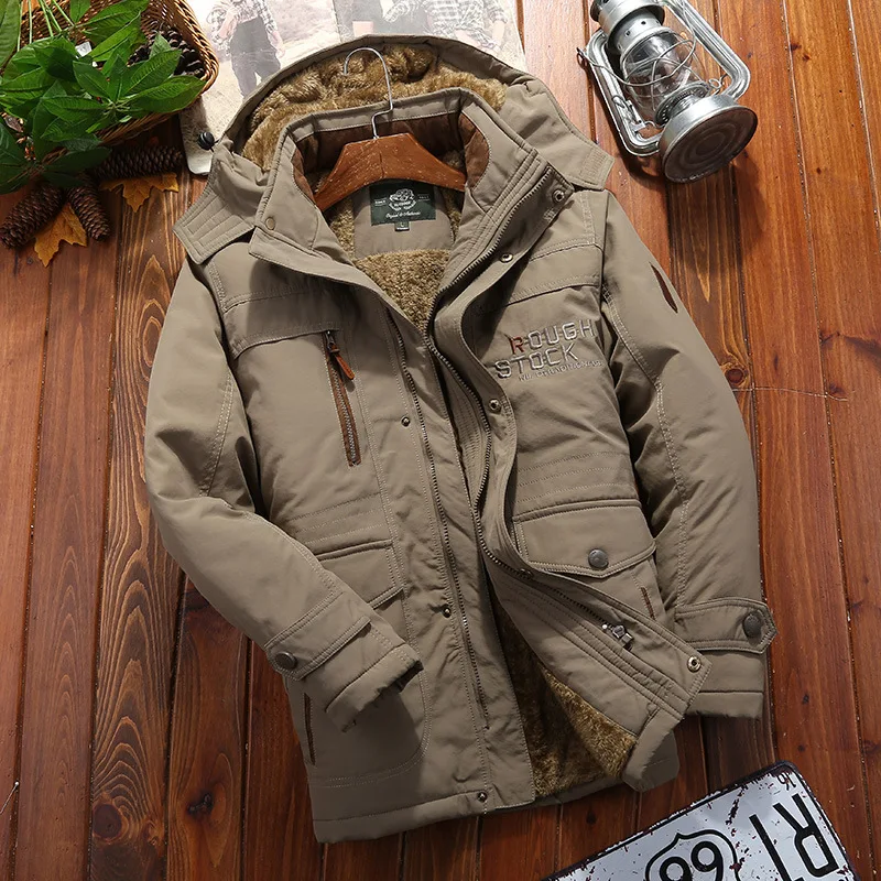 

Мужская зимняя куртка с несколькими карманами, флисовая уличная парка, пальто с капюшоном, ветровка в стиле милитари, толстая теплая верхняя одежда