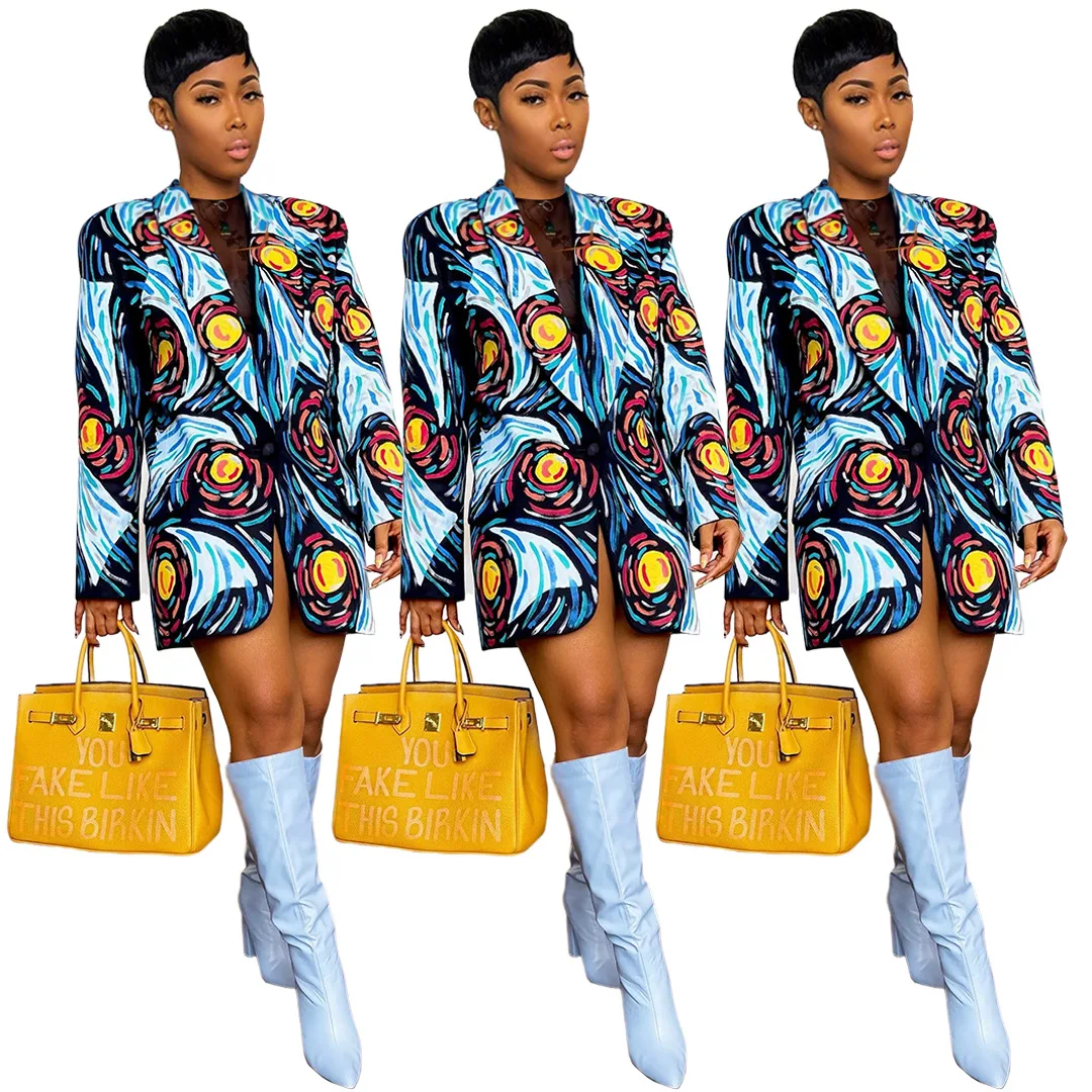 GL6529 Ladies Coat Spring Autumn Women's Sexy Streetwear Fashion Starry Print Wool Single Button Blazer Women
GL6529 Ladies Coat Spring Autumn Women's Sexy Streetwear Fashion Starry Print Wool Single Button Blazer Women