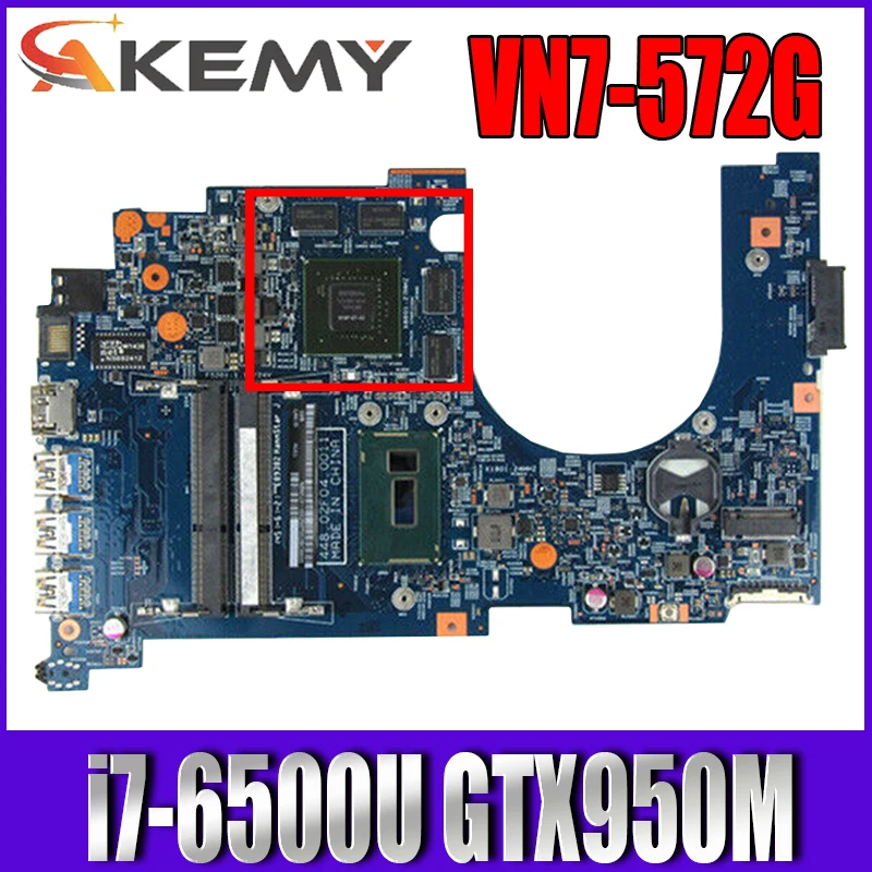 

For ACER VN7-572G VN7-572 laptop motherboard 14306-1M 448.06C08.001M motherboard CPU i7-6500U GPU GTX950M tested Ok Mainboard