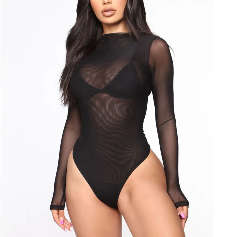 Women Sexy See-through Lingerie Solid Color Long Sleeve Thin Breathable Jumpsuits Fashion Tight Fit Body Plasticity Jumpsuit
Women Sexy See-through Lingerie Solid Color Long Sleeve Thin Breathable Jumpsuits Fashion Tight Fit Body Plasticity Jumpsuit