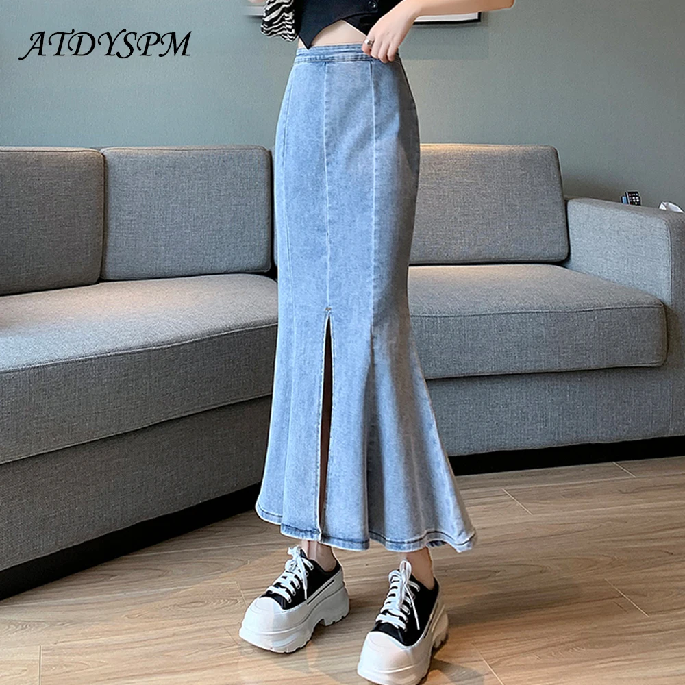 Vintage Slim High Waist Split Mermaid Skirts Women Package Hip Denim Skirt Lady Casual Long Skirts faldas mujer moda 2022
Vintage Slim High Waist Split Mermaid Skirts Women Package Hip Denim Skirt Lady Casual Long Skirts faldas mujer moda 2022