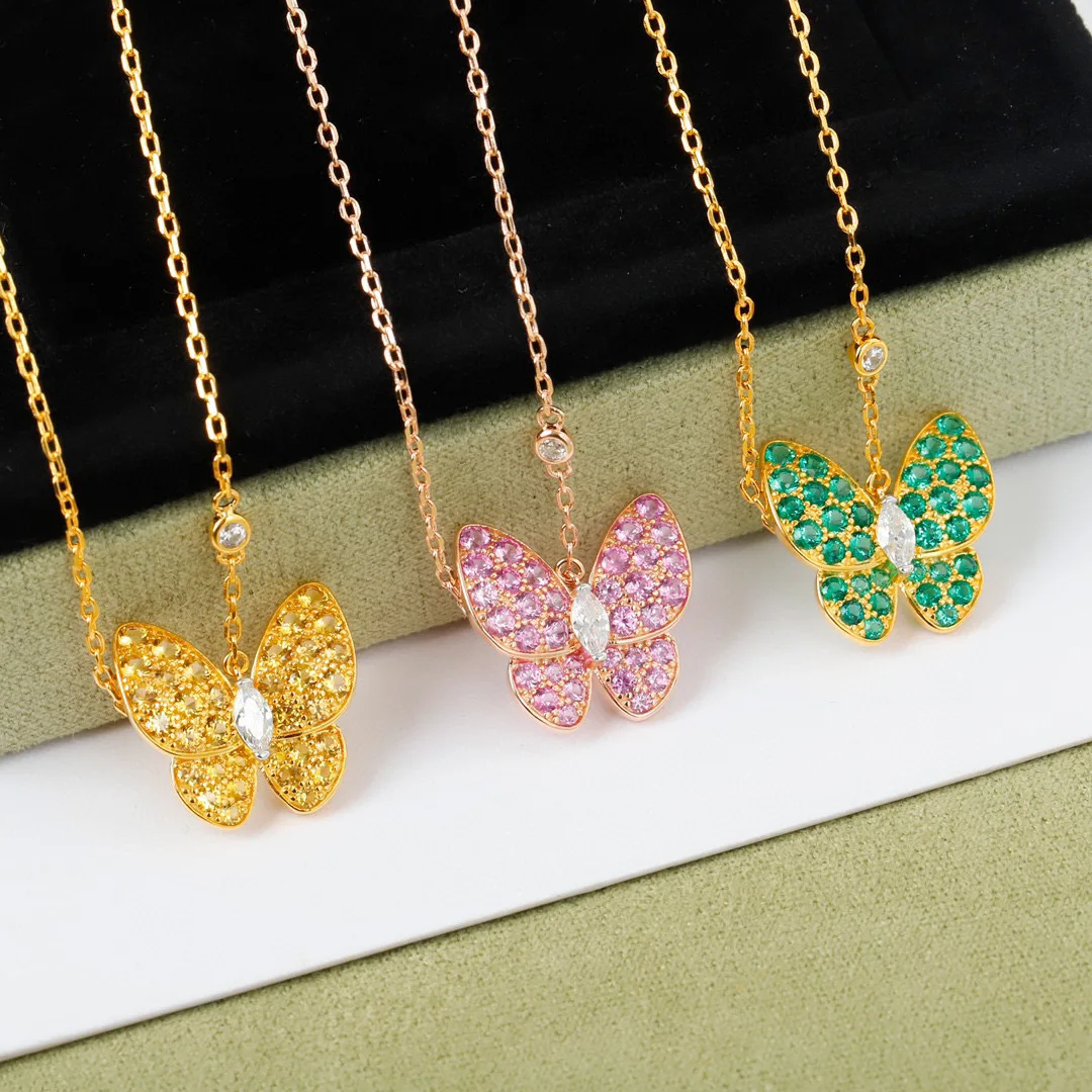 2022 Brand Pure 925 Sterling Silver Jewelry For Women Yellow Pink Green Diamond Butterfly Wedding Jewelry Necklace Quality
2022 Brand Pure 925 Sterling Silver Jewelry For Women Yellow Pink Green Diamond Butterfly Wedding Jewelry Necklace Quality
