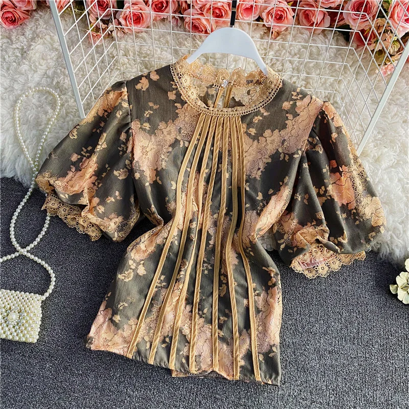 Puff sleeve tops women's 2022 new summer lace lantern sleeve fashion round neck lace shirt fashion
Puff sleeve tops women's 2022 new summer lace lantern sleeve fashion round neck lace shirt fashion