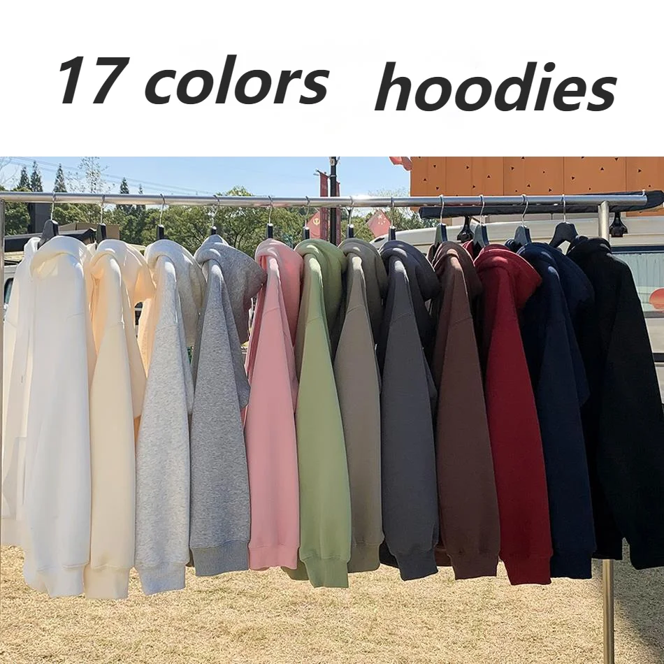 

Hybskr Hoodies Sweatshirts Men Woman Solid Color Loose Large Size Autumn Winter Fleece Hip Hop Hoody Male Brand Casual Tops