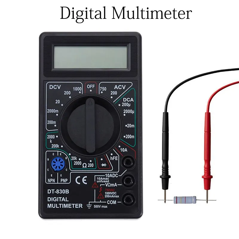 DT830B AC/DC Цифровой мультиметр с ЖК-дисплеем 750 В Вольтметр Амперметр Омметр тестер высокой безопасности Ручной цифровой мультиметр
DT830B AC/DC Цифровой мультиметр с ЖК-дисплеем 750 В Вольтметр Амперметр Омметр тестер высокой безопасности Ручной цифровой мультиметр