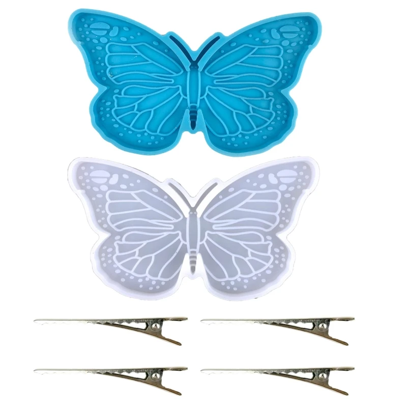 

for butterfly Hair Pin Mold Silicone Resin Epoxy Barrette Mold Agate Crystal Epoxy Mould for DIY Crafts Making Accessori
