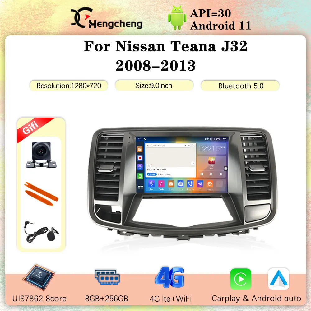 9.0inch For Nissan Teana J32 2008-2013 Car Multimedia Player GPS Navigation Android11 8Core 6+128G Carplay Car CD No 2 din dvd
9.0inch For Nissan Teana J32 2008-2013 Car Multimedia Player GPS Navigation Android11 8Core 6+128G Carplay Car CD No 2 din dvd