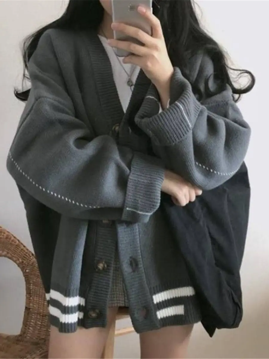 Однотонный вязаный кардиган, Женский Повседневный однобортный джемпер в стиле панк, осенне-зимний Свитер оверсайз, топы, женский свободный ...
Однотонный вязаный кардиган, Женский Повседневный однобортный джемпер в стиле панк, осенне-зимний Свитер оверсайз, топы, женский свободный ...