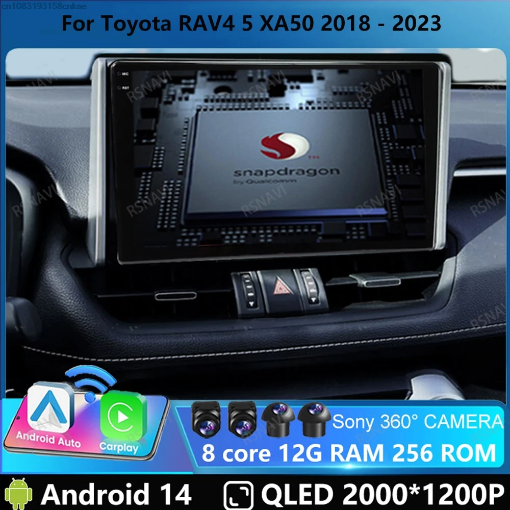 Автомобильный радиоприемник Andoird 14 для Toyota RAV4 5 XA50 2018-2023 навигация 5G WIFI стерео GPS
