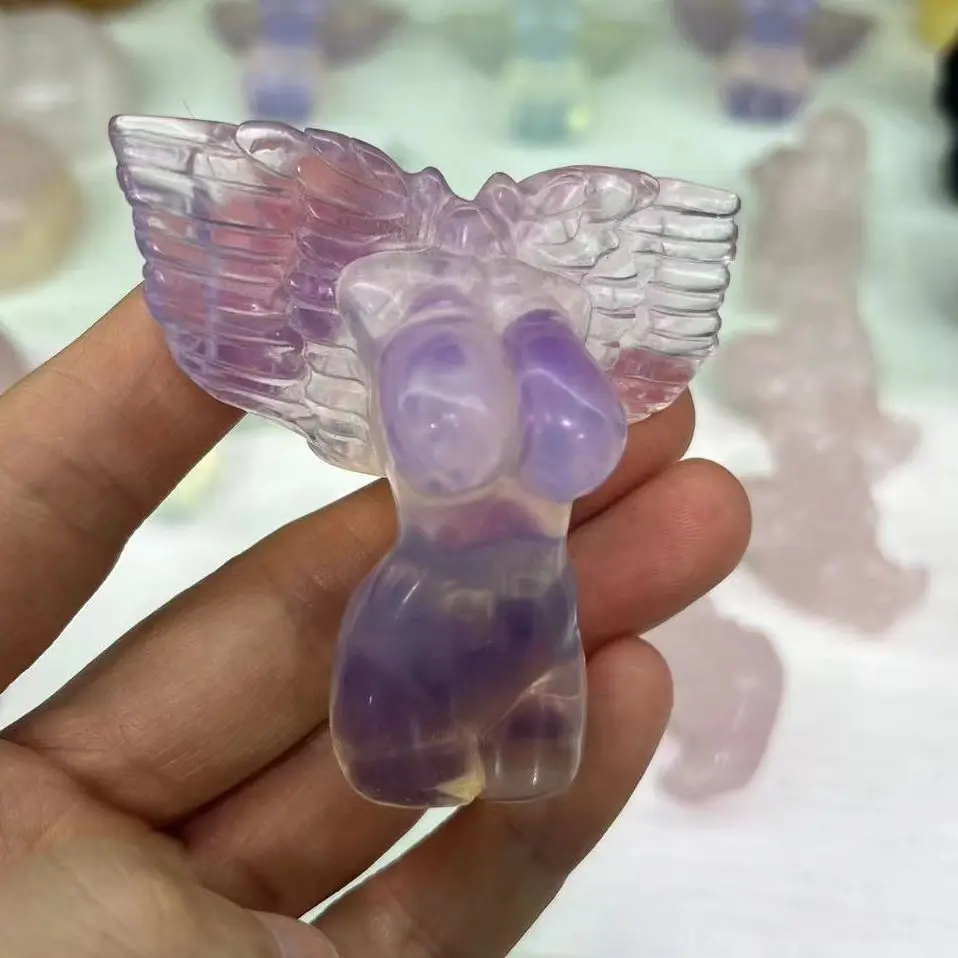 1PC Natural Crystal Wing Model Statue Handmade Pink Opal Female Body Carved Crafts Figurine Home Ornament Gift 
1PC Natural Crystal Wing Model Statue Handmade Pink Opal Female Body Carved Crafts Figurine Home Ornament Gift