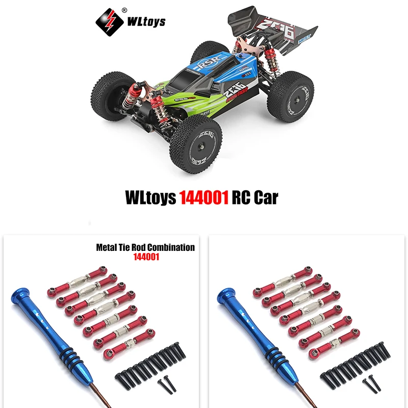 

WLtoys 144001-1287 1288 1289 красная машинка на радиоуправлении, обновленные металлические детали, Тяговая штанга, набор аксессуаров