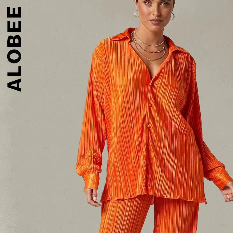 Alobee Women Set New Long Pants Long Sleeve Pleated Long Sleeve Two Piece Sets Sports Elegant Female Sweatsuits For Women
Alobee Women Set New Long Pants Long Sleeve Pleated Long Sleeve Two Piece Sets Sports Elegant Female Sweatsuits For Women