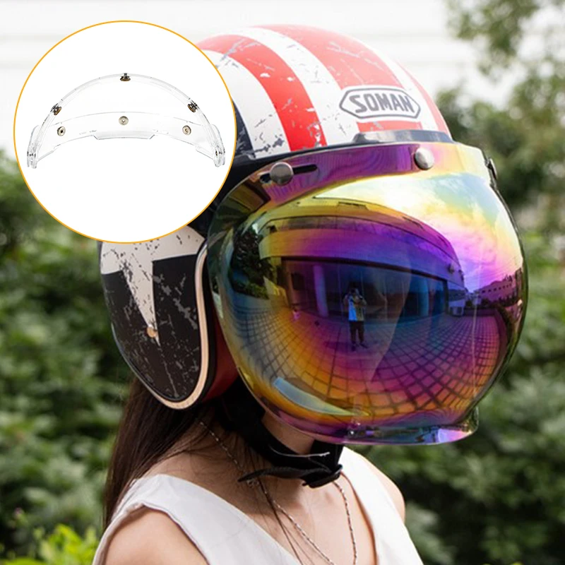 

Мотоциклетный шлем с пузырьковым козырьком и кронштейном, 3 кнопки, шлемы, защита от УФ лучей, высокопрочные мотоциклетные шлемы, аксессуары