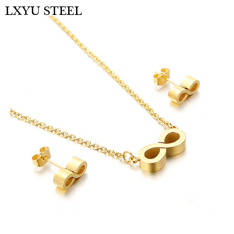 Модные Ювелирные наборы из нержавеющей стали для женщин, дубайские Ювелирные наборы в Форме Знака бесконечности, свадебные украшения
Модные Ювелирные наборы из нержавеющей стали для женщин, дубайские Ювелирные наборы в Форме Знака бесконечности, свадебные украшения