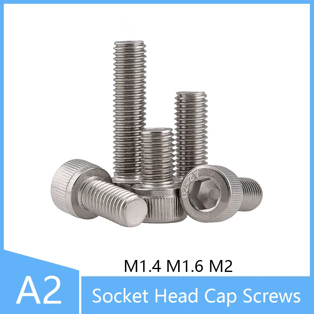 50/100Pcs M1.4 M1.6 M2 A2 304 Stainless Steel Allen Hexagon Hex Socket Length 2mm-20mm Cap Head Screw Bolt
50/100Pcs M1.4 M1.6 M2 A2 304 Stainless Steel Allen Hexagon Hex Socket Length 2mm-20mm Cap Head Screw Bolt