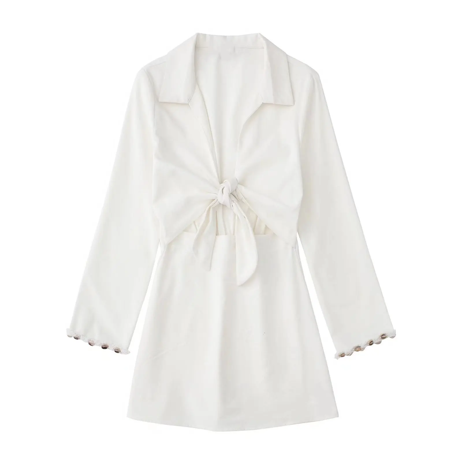 2022 Women Fashion With Knotted Hollow Out Seashell Linen Mini Dress Vintage Long Sleeve Frayed Trims Female Dresses Vestidos
2022 Women Fashion With Knotted Hollow Out Seashell Linen Mini Dress Vintage Long Sleeve Frayed Trims Female Dresses Vestidos