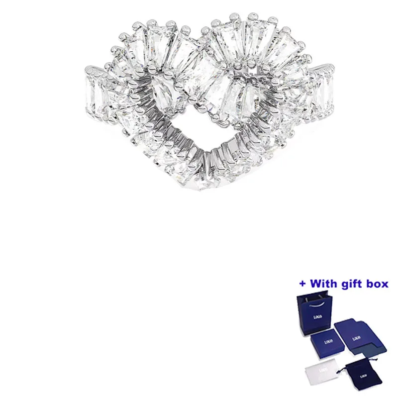 Модное и очаровательное серебряное циркониевое наполненное любовное кольцо, подходит для красивых женщин, улучшает элегантность и благородность